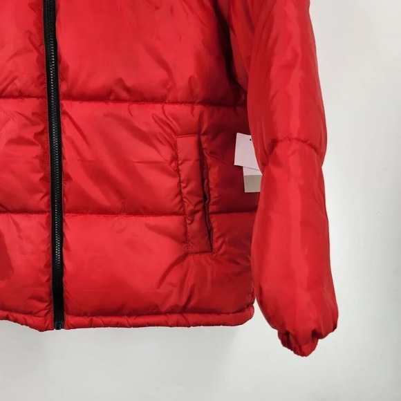 BP Nordstrom Puffer Warm Oversized Long Sleeve Jacket in Red Goji Size S NWT - Picture 3 of 11